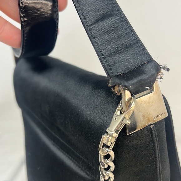 Vintage 1990’s Gucci Satin and Leather Shoulder Bag - Picture 9 of 16